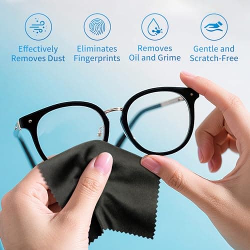 LOJWRY Glasses Cleaning Cloth 30 Pcs - 6*7in, Ultra Soft, Individually Wrapped, Streak-Free, Microfiber Eyeglass Cleaning Cloth for Eyeglass, Screen, Readers, Sunglasses, Laptops, Tablets, Phones Etc.