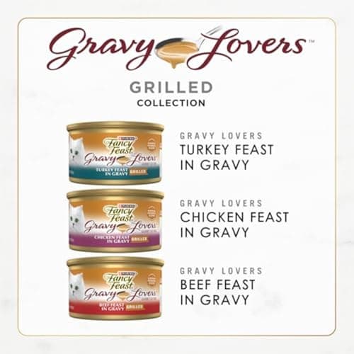 Purina Fancy Feast Gravy Lovers Poultry and Beef Grilled Gourmet Wet Cat Food Variety Pack - (Pack of 30) 3 oz. Cans — view 2