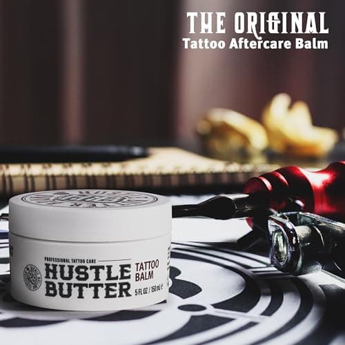 Hustle Butter Tattoo Aftercare 5oz Tattoo Balm, Heals + Protects New Tattoos and Rejuvenates Older Tattoos - 100% Vegan Tattoo Cream No-Petroleum — view 2