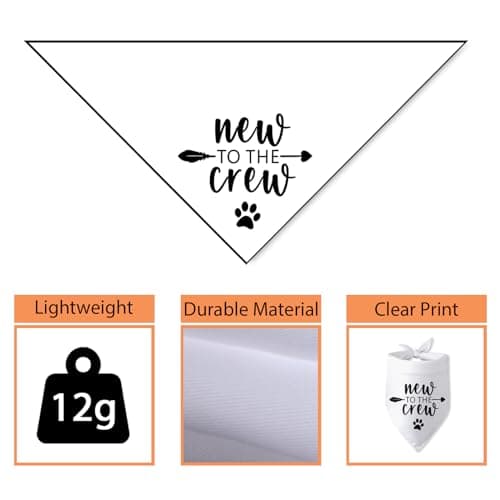 New to The Crew Dog Bandana New Puppy Announcement Gift for New Owners Puppy Bandana Dog Owner Gifts Triangle Bibs Scarf Accessories for Small Medium Dogs Pets — view 2