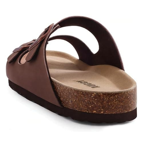 AUGCY Womens Sandal Cork Footbed Slide, Arch Support Slides for Women with Adjustable Buckle, Comfortable Summer Beach Outdoor Sandals — view 2