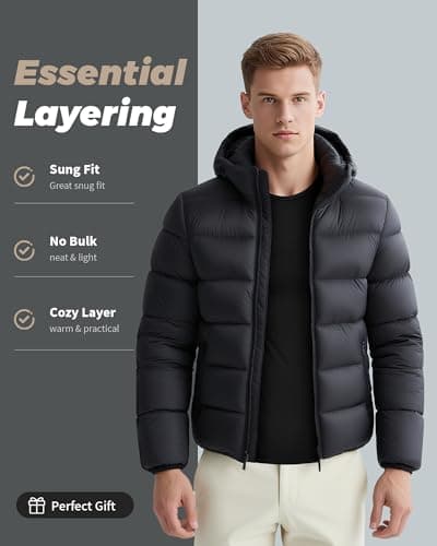 Thermal Underwear for Men Long Johns Set Fleece Lined Winter Cold Weather-Black L — view 3