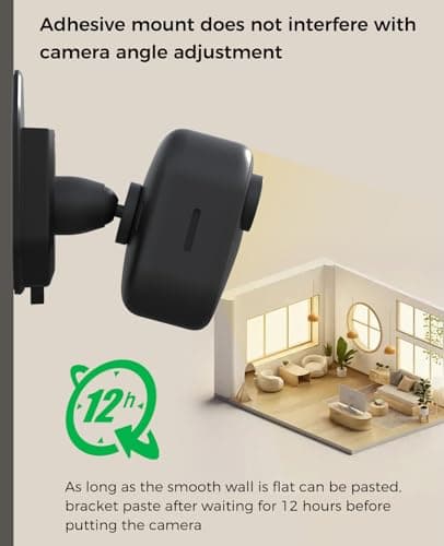 3 Pack Blink Camera No Drill No Screws Wall Mount Bracket for Blink Mini /Mini 2 /Blink Outdoor 4 /Blink Indoor Cameras, HBV Adhesive Mount(KMOUANTS Black Wall Mount for Blink Cameras) — view 3