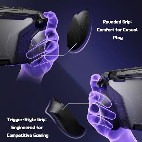 PlayVital for Switch 2 Beyond-Grip Dockable Case, Interchangeable FPS/Omni Ergonomic Grips + Military-Grade Drop Protective Cover + 2 Joystick Caps for Nintendo Switch 2 (Black)​ — view 4