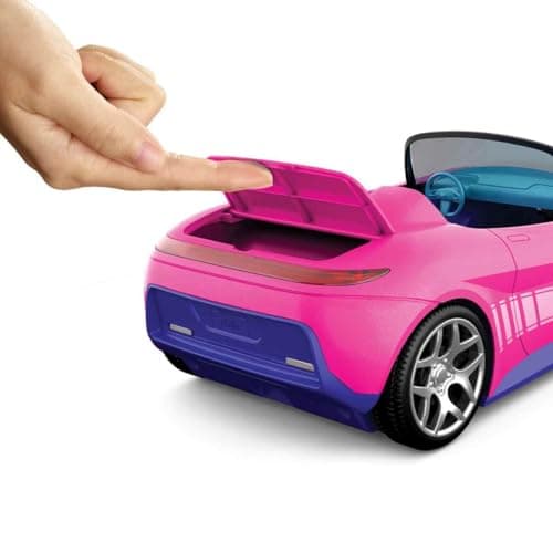Hot Wheels Barbie RC Toy Car, Remote-Control Pink Convertible, Can Hold 2 Barbie Fashion Dolls & Trunk Opens for Storage, Sticker Sheet for Customizing — view 3