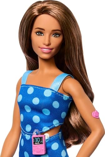 Barbie Fashionistas Doll #242, Barbie Doll with Type 1 Diabetes Wearing Polka Dot Outfit and Accessories, in Partnership with Breakthrough T1D — view 2