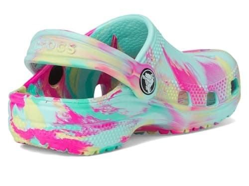 Crocs, Unisex, Classic Marbled Tie-Dye Clogs (Toddler), Aquamarine/Multi, 4, Medium — view 2