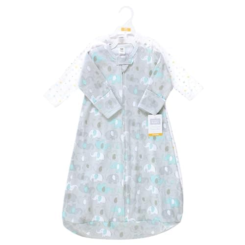 Hudson Baby Unisex Baby Cotton Long-Sleeve Wearable Sleeping Bag, Sack, Blanket, Neutral New Elephant, 18-24 Months