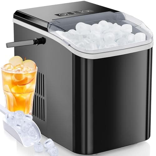 OLIXIS Ice Maker Machine with Handle,26lbs in 24 Hours, Portable Ice Maker