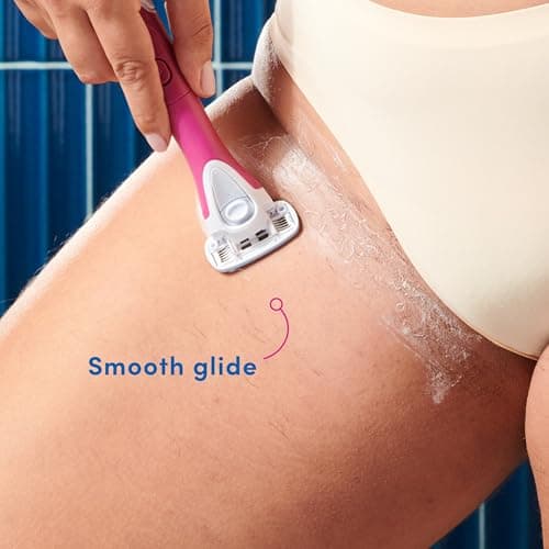 Schick Hydro Silk TrimStyle Hydrating Razor with Bikini Trimmer for Women | 2-in-1 Bikini Razor for Women and Womens Trimmer for Pubic Hair| Includes 1 Waterproof Handle, 1 Refill & 1 AAA Battery — view 7