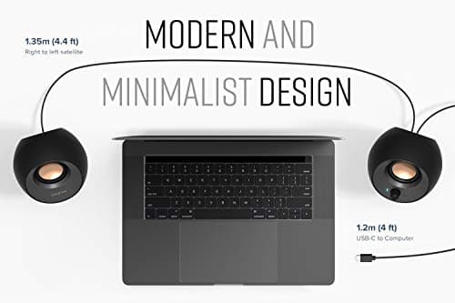 Creative Pebble V3 Minimalistic 2.0 USB-C Desktop Speakers with USB Audio, Clear Dialog Enhancement, Bluetooth 5.0, 8W RMS with 16W Peak Power (Black) — view 6