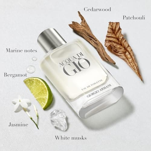 Armani Beauty - Acqua di Gio - Eau de Toilette - Cologne for Men - Long Lasting Fragrance with Bergamot notes, Jasmine, White Musks, Patchouli & Cedarwood – 3.3 Fl Oz