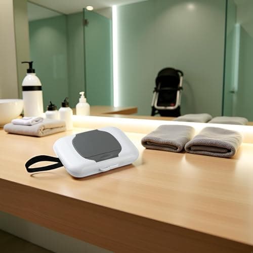 Gray Wipes Dispenser Travel Wipe Holder Reusable Wet Wipe Container Box,Grab Hanging Dispensers Refillable Wipe Case Safe Wet Storage Diaper Wipe Holders Wipe Holders — view 5