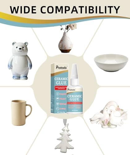 Protado Ceramic Glue, 35g Heavy Duty Super Strong Clear Glue, Waterproof Heat Resistant Adhesive for Ceramic Bonding, Repair, Porcelain, Tile, Pottery, Mugs, Dishes, DlY Kits — view 5