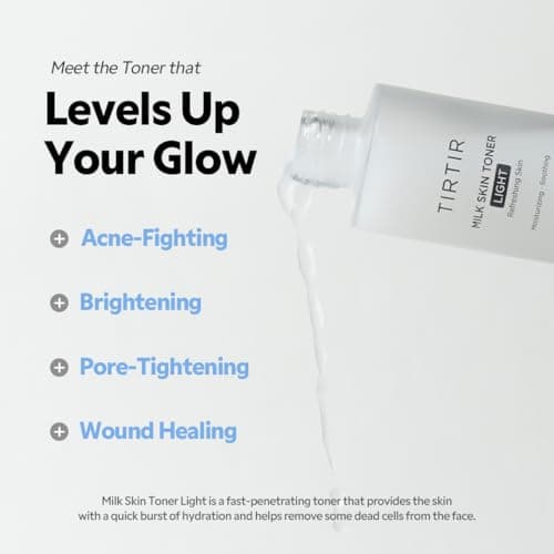 TIRTIR Milk Skin Toner Light | Instant Hydration with 4% Niacinamide, Pore-Tightening, Vegan Toner for Acne-Prone, Sensitive & Oily Skin, Fungal Acne Safe, Panthenol, Allantoin, Vitamin B — view 3