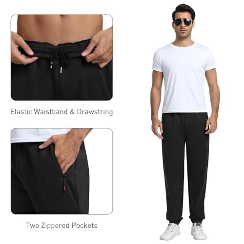 KGKE Men's Sweatpants Athletic Pants with Pockets,Jogger for Men Black/Black/Grey/Dark Grey/Navy L — view 3