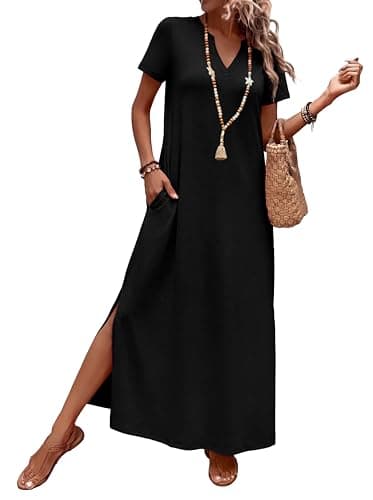 OFEEFAN Summer Dresses for Women 2026 Elegant Classy Graduation Outfits Maxi Sundresses Spring Clothing Wedding Guest Holiday Party Black XL — view 3