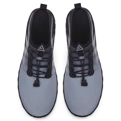 Racqua Mens Swim Water Shoes Barefoot Quick Dry Lightweight Pool Gradient Sports Beach Aqua Outdoor Shoes Grey/Black 11.5 Women/10.5 Men — view 5