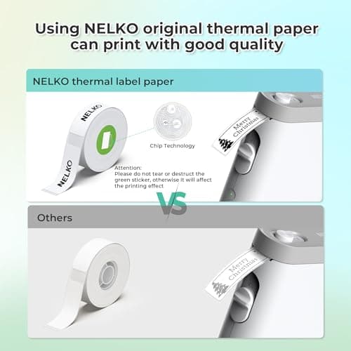Nelko Label Maker Machine with Tape, P21 Portable Bluetooth Label Printer, Wireless Built-in Cutter Sticker Maker Mini Label Makers with Multiple Templates for School Organizing Office Home, White — view 7