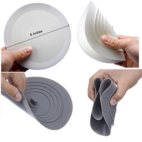 V-TOP Tub Stopper 2 Pack, 6 inches Large Silicone Drain Plug Hair Stopper Flat Suction Cover for Kitchen Bathroom Accessories and Laundry — view 5