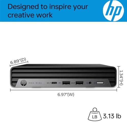 HP Pro 400 Business Mini Computer Desktop, Intel Performance Processor, Ultra-Quiet Design, 32GB RAM, 1TB PCIe SSD, Dual 4K Display Support, USB-C + Wi-Fi 6, Keyboard & Mouse, Windows 11 — view 3