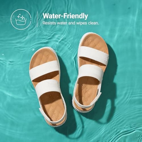DREAM PAIRS Waterproof Lightweight Platform Sandals,White,8 — view 3