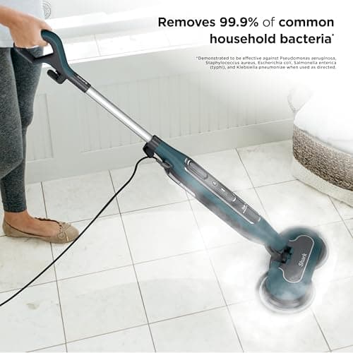 Shark Steam & Scrub All-in-One Scrubbing and Sanitizing Hard Floor Steam Mop, 2 Steam Modes, 2 Dirt Grip Soft Scrub Pads Included, XL Removable Water Tank, Swivel Steering, Teal, S8002BRN — view 5