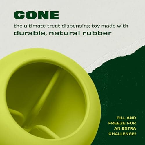 Benebone Natural Rubber Cone Interactive Enrichment Treat Dispensing Dog Toy - Slow Feeder - Great for Meals and Boredom — view 2