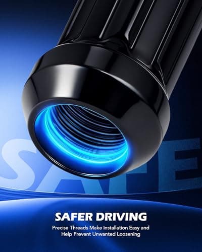 Orion Motor Tech M14x1.5 Lug Nuts Black with Spline Tuner, XL 2 inches Length Conical Wheel Nut, Compatible with Chevy GMC Ford Cadillac Lincoln SAAB Saturn Silverado 1500 Savana, Set of 24 — view 3
