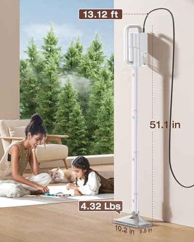 10-in-1 Steam Mop with Detachable Handheld Steamer,350ml Tank, 10s Heat-Up, 248°F Steam Cleaner, 2-Level Control and Swivel Head for Floor,Carpet,Tiles, BBQ grill,Car Accessories Clean White — view 7