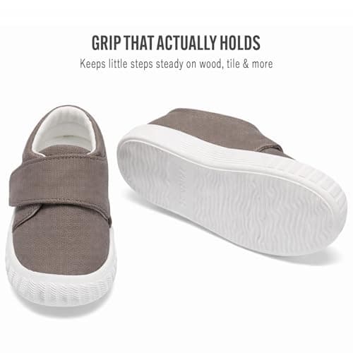 Jack & Lily CanvasKicks Lightweight Breathable Toddler Shoes Warm Taupe — view 4
