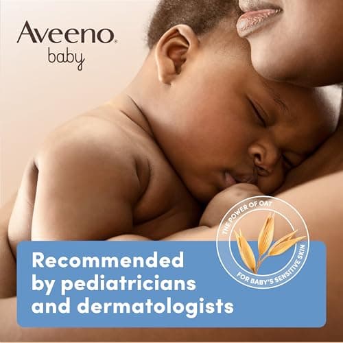 Aveeno Baby Daily Moisture Body Lotion for Sensitive Skin, Hypoallergenic Moisturizing Baby Lotion with Nourishing Oatmeal to Deeply Moisturize Baby's Skin, Fragrance-Free, 18 fl. oz — view 5
