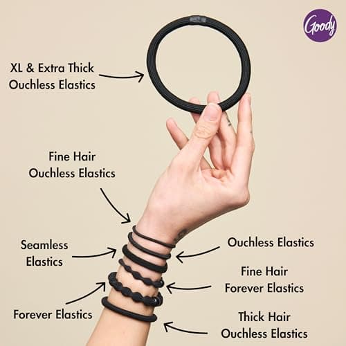 Goody Ouchless Hair Elastics - No Pull, No Breakage, Tangle-Free Hold for Thick, Curly, Coily & Textured Hair - 30 Count, Black, Long-Lasting Ponytail Holders for Women & Men — view 6