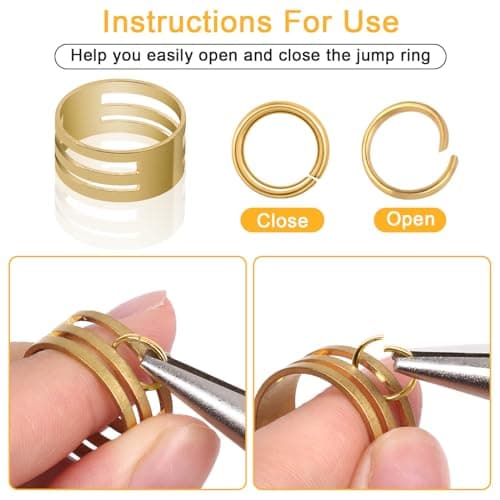 Anezus Jump Rings for Jewelry Making Supplies and Necklace Repair with Jump Ring Pliers and Open Jump Ring(1200Pcs Silver and Gold) — view 2