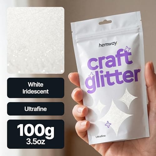Hemway Craft Glitter White Iridescent 100g Ultrafine Glitter for Crafts