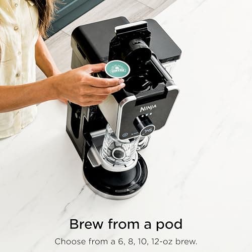 Ninja Specialty Drip Coffee Maker | DualBrew™ Pro Specialty Coffee Machine w/ Frother, Paper Filter | Brew with Pods & Grounds, K Cups Compatible | 4 Brew Styles, 13 Cup to Pot Sizes | Black, CFP301 — view 2