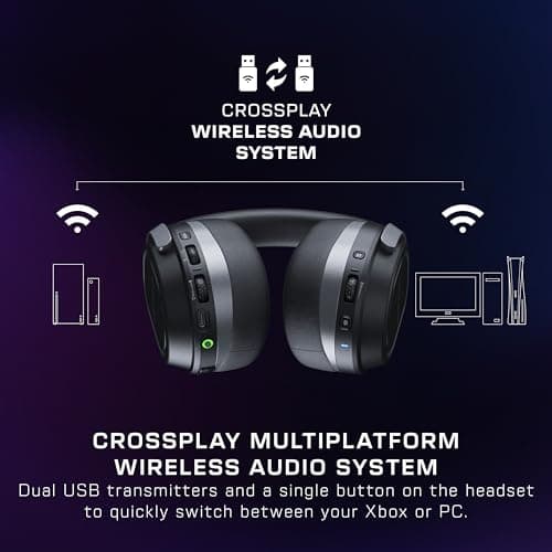 Turtle Beach Stealth 700 Wireless Multiplatform Gaming Headset for Xbox Series X|S, Xbox One, PC, PS5, PS4, & Mobile – 60mm Speakers, A.I. Noise-Cancelling Mic, Bluetooth, 80-Hr Battery – Black — view 2