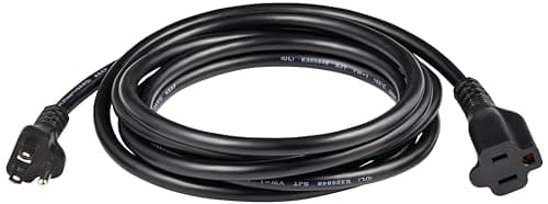 Amazon Basics Extension Cord, 10 Ft, 3 Prong Outlet Extender, Indoor, 13 Amps, 125V, Black