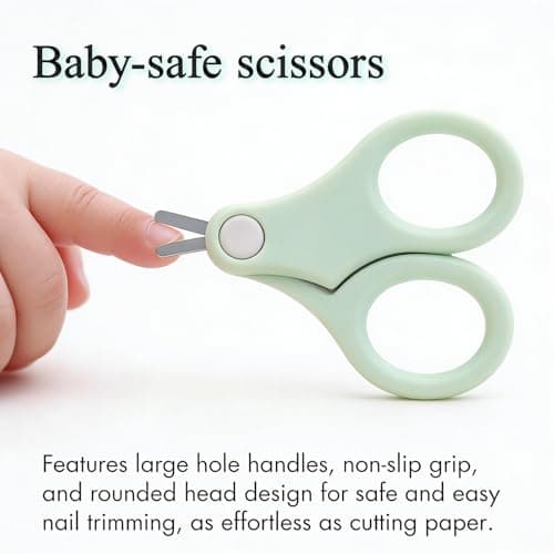 Baby Nail Kit, Baby's Manicure Kit and Pedicure kit with Cute Owl Shape Case Nail Clipper, Scissor, Nail File & Tweezer for Newborn, Infant & Toddler, Mothers Day Gifts(Green) — view 2