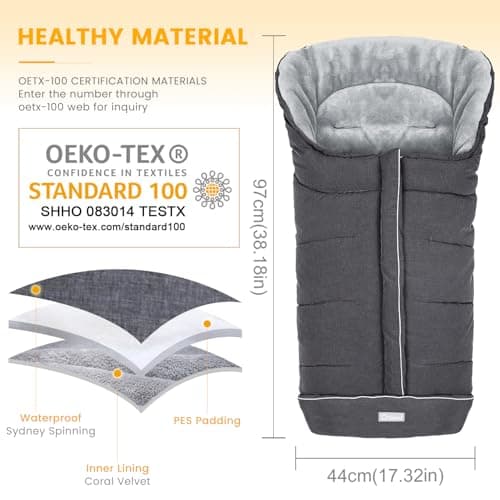 Orzbow Stroller Footmuff Universal, Weather-Proof Baby Bunting Bag, Warm — view 5