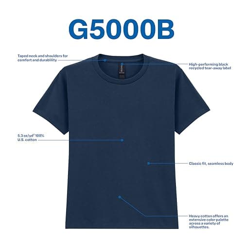 Gildan Youth Heavy Cotton T-Shirt, Style G5000B, 2-Pack, White, Medium — view 5