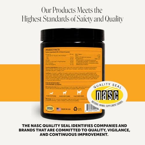 Dog Allergy Relief Immunity Chews - Paw Licking, Itching & Seasonal Allergies - with Colostrum, Probiotics, Turmeric & Salmon Oil - Vet Recommended Anti-Itch Supplement for Dogs (Salmon, 90 Ct) — view 8