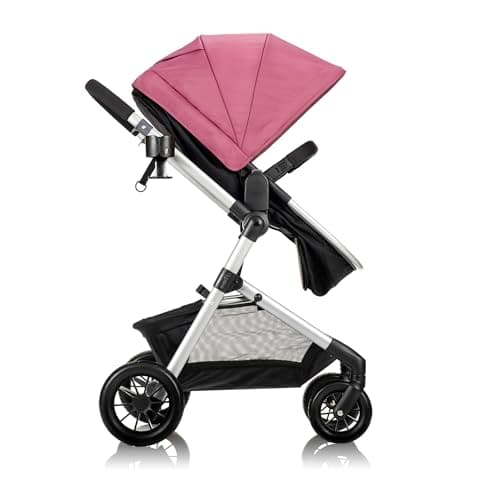 Evenflo Pivot Modular Travel System with LiteMax Preemie and Infant Car Seat (Dusty Rose Pink) — view 3