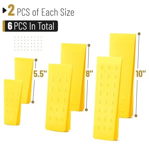 UNCO- Tree Felling Wedges with Spikes, 6 pcs, 5.5", 8" & 10", Yellow Wedges with Storage Bag, Splitting Wedge, Plastic Wedges for Tree Cutting, Logging Tools and Equipment, Chainsaw Wedges for Trees