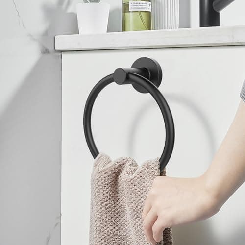 SetSail Towel Holder for Bathroom Wall Matte Black Towel Ring Stainless Steel Hand Towel Holder Heavy Duty Towel Hanger for Kitchen — view 6