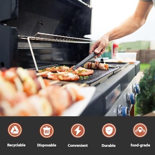 Whaleme Grease Cup Liners Compatible with Blackstone Griddle 5017 - Griddle Accessories Disposable Grill Tray, Aluminum Foil Drip Pan Grease Catcher Cup Liner for 17, 22, 28, 36 Inch, 12 Pack — view 4