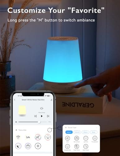 Baby Sound Machine, Momcozy White Noise Machine for Baby Sleeping with Night Light, Toddler Sleep Trainer 34 Soothing Sleep Sounds, Timer, App Remote Control, Personal Sleep Routine Alarm Clock(Blue) — view 5