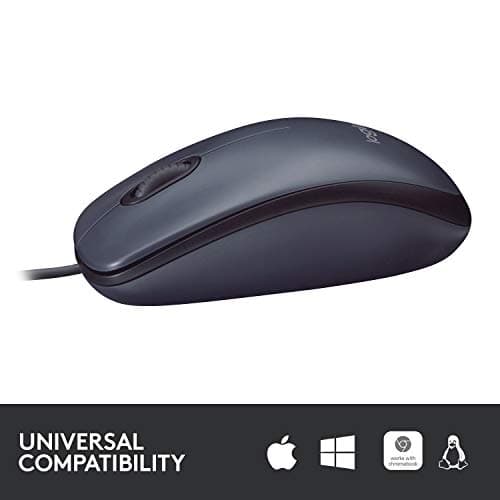 Logitech B100 Ambidextrous Wired Mouse - Black — view 3