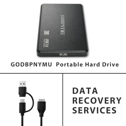 GODBPNYMU External Hard Drive, USB 3.0-C Plug-and-Play,Portable Hard Drive