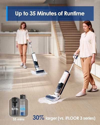 Tineco iFLOOR 5 Breeze Complete Wet Dry Vacuum Cordless Floor Washer, One-Step Cleaning for Hard Floors, Edge Clean, Auto Self-Cleaning, Lightweight & Cordless Design — view 6
